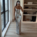 Maxi Dress | Metallic Sequin Finish | Evening Wear