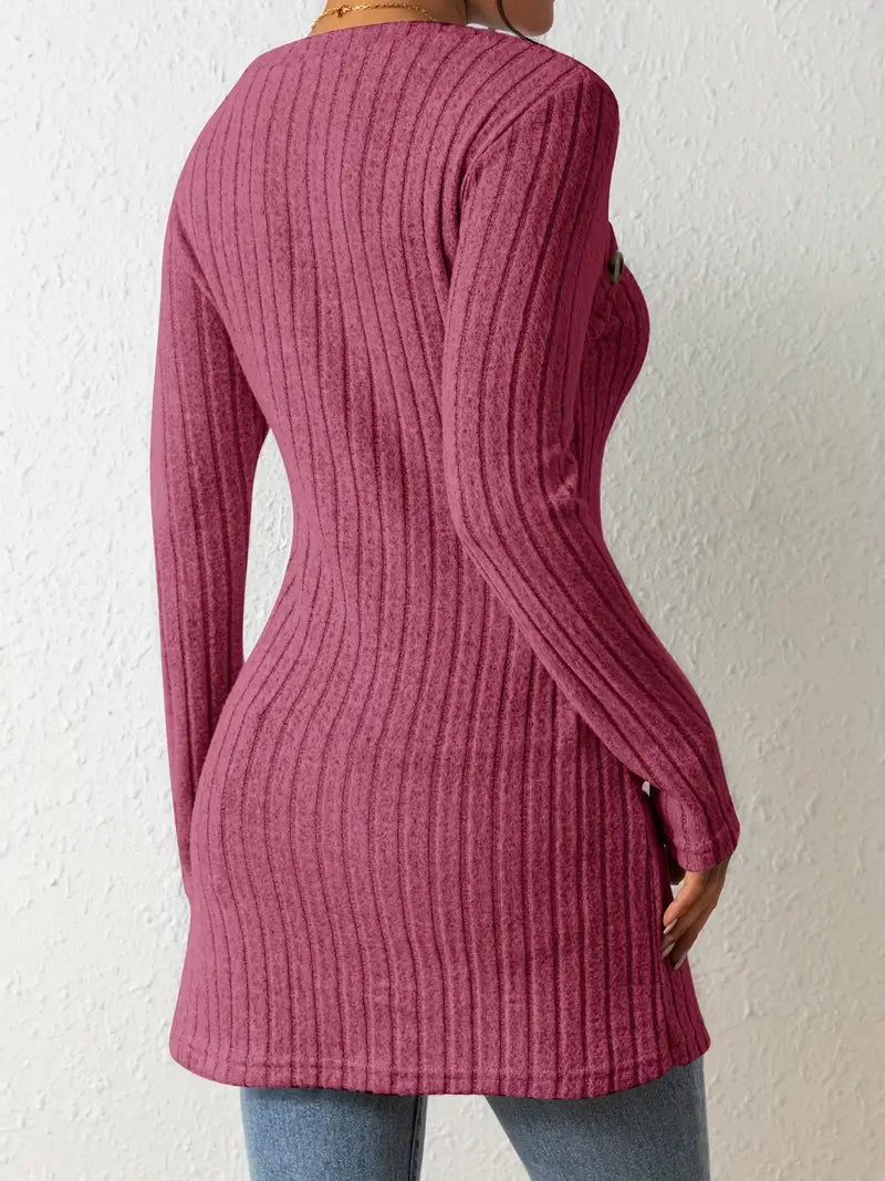 Ribbed Knit Sweater | Long-Sleeve | Stylish and Comfortable