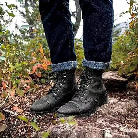 Leather Lace-Up Boots | Rugged and Stylish | Durable Design