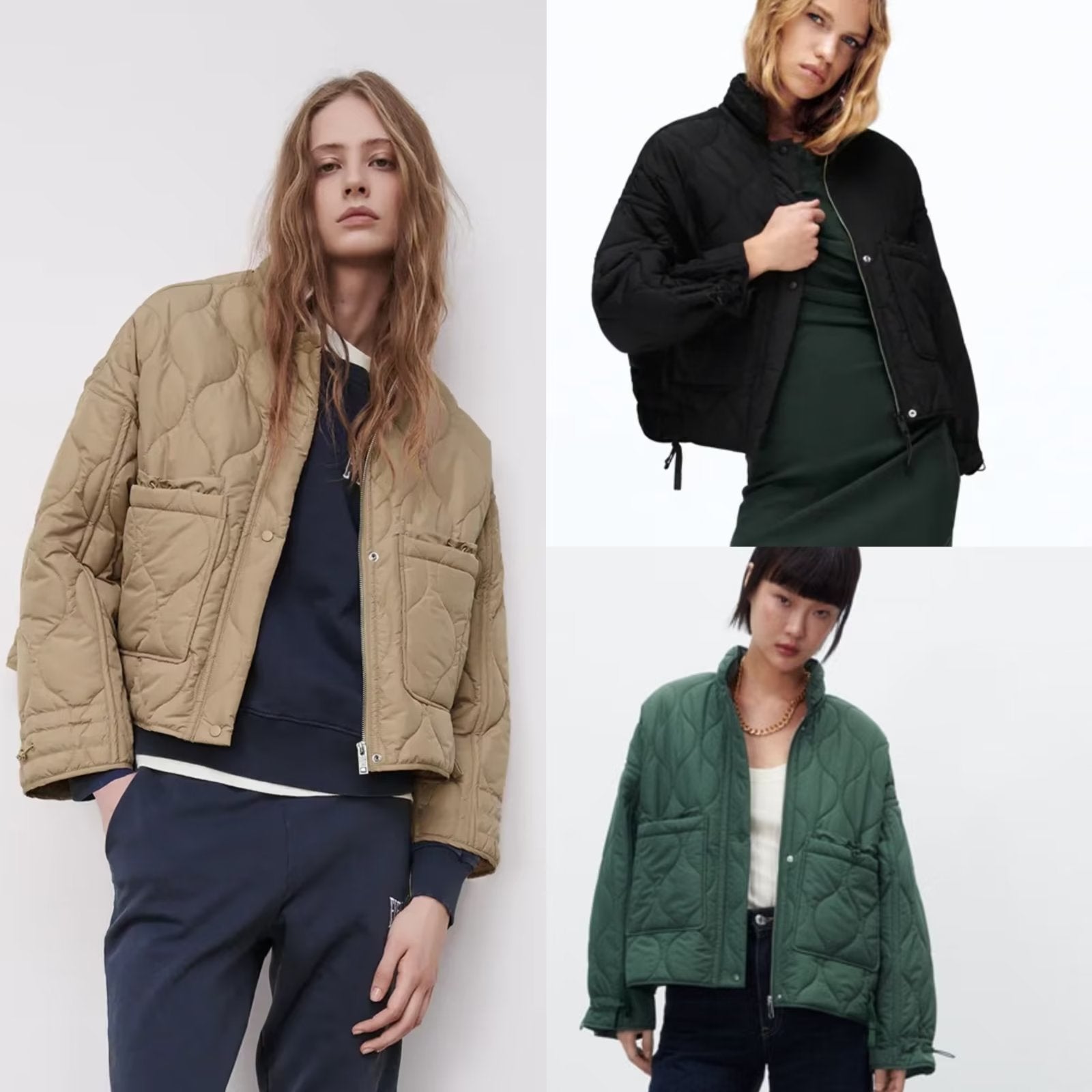 Quilted Hooded Coat | Large Pockets, Loose Fit | Casual Autumn and Winter Wear