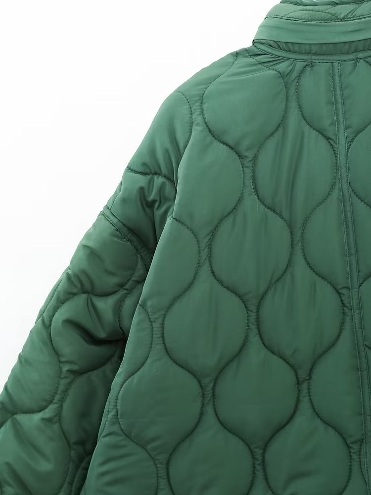 Quilted Hooded Coat | Large Pockets, Loose Fit | Casual Autumn and Winter Wear