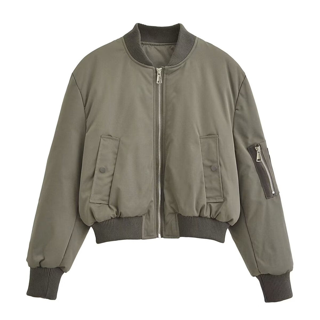 Vintage Quilted Jacket for Women | Stand-Up Collar, Thermal Design | Casual Autumn and Winter Wear