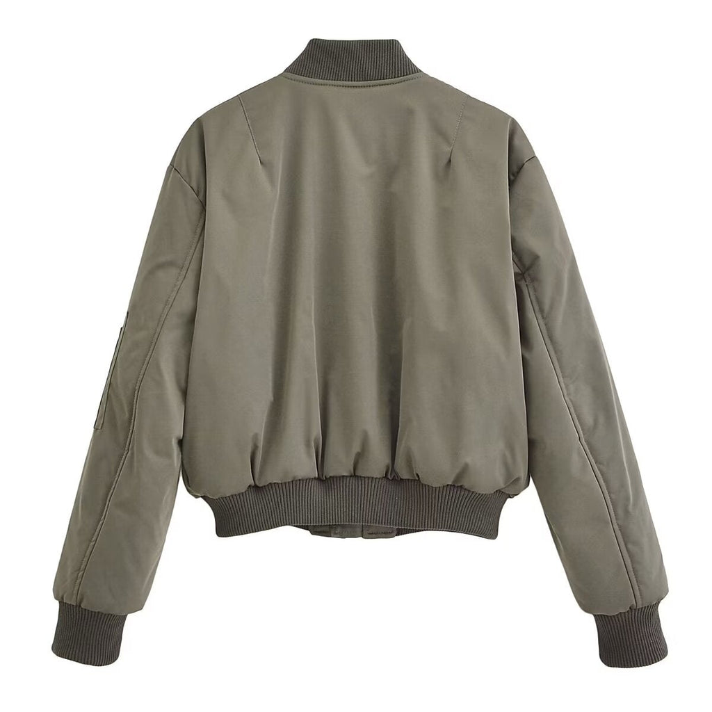 Vintage Quilted Jacket for Women | Stand-Up Collar, Thermal Design | Casual Autumn and Winter Wear