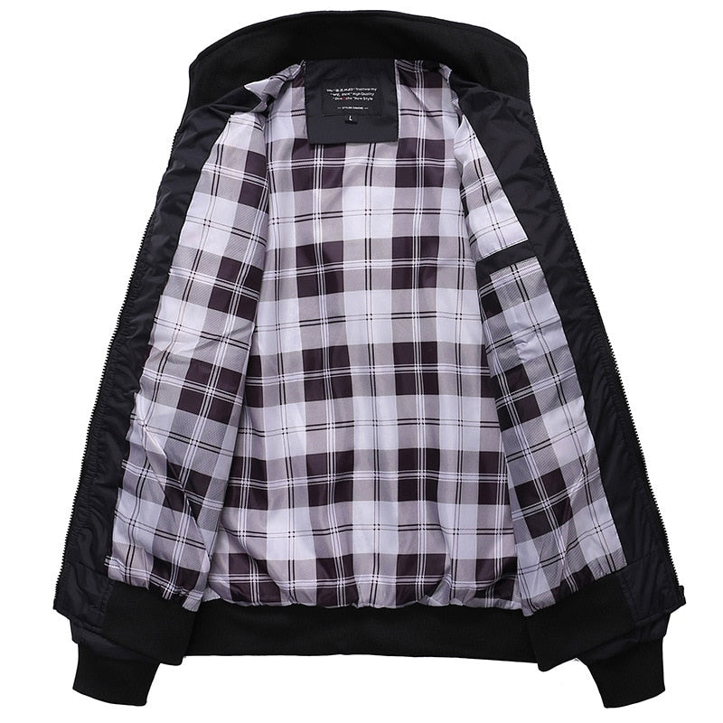Lightweight Plaid-Lined Bomber Jacket | Classic Design | Everyday Comfort