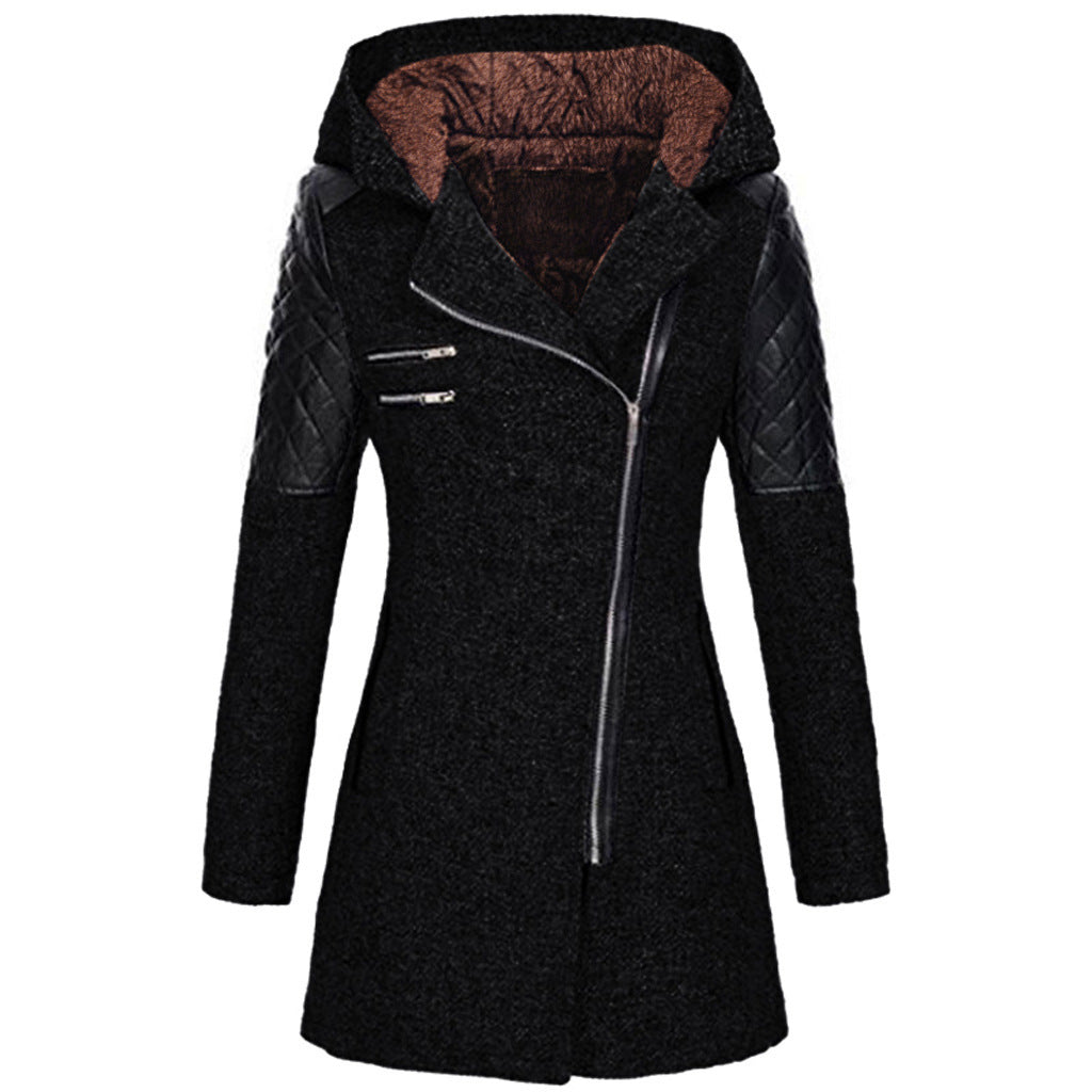 Asymmetric Long Coat | Hooded Design | Warm and Stylish