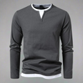 Two-Tone Long-Sleeve Shirt | Cotton Blend | Layered Look