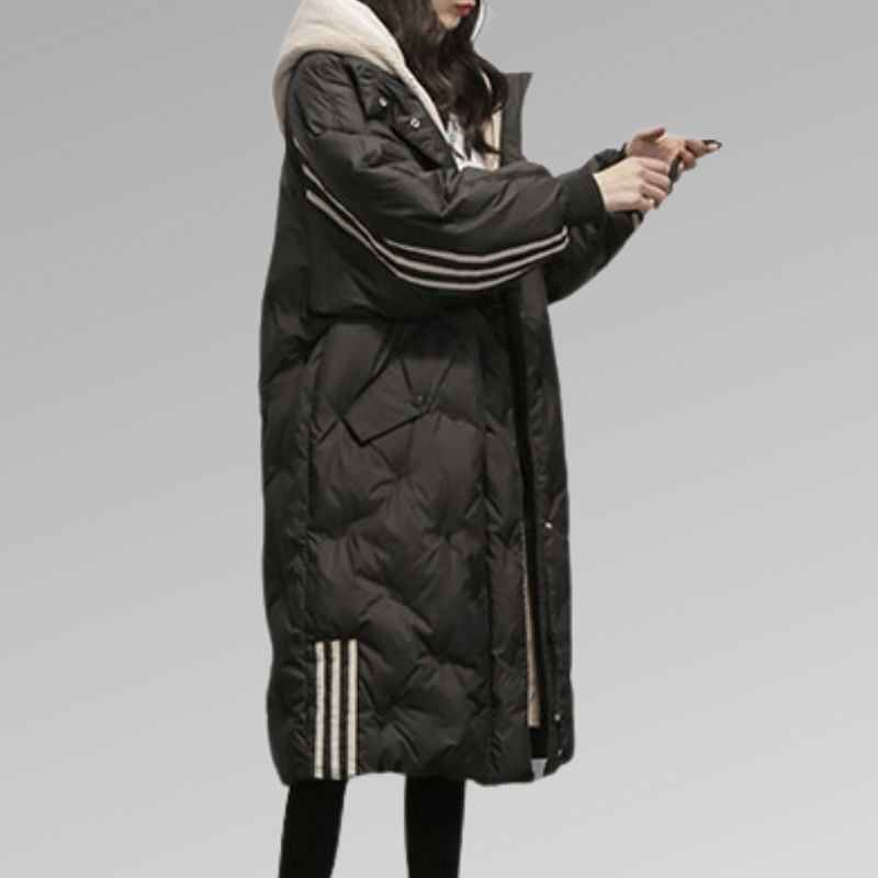 Oversized Long Quilted Puffer Coat | Hooded Design | Warm and Stylish