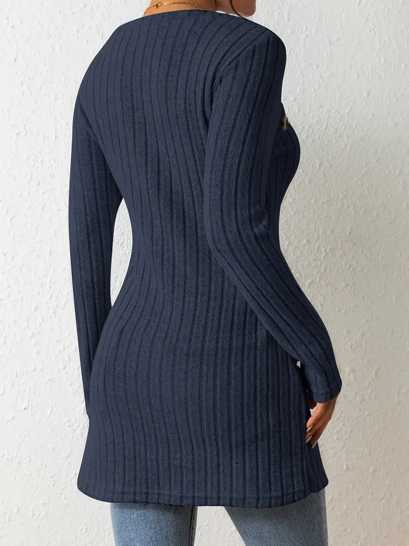 Ribbed Knit Sweater | Long-Sleeve | Stylish and Comfortable