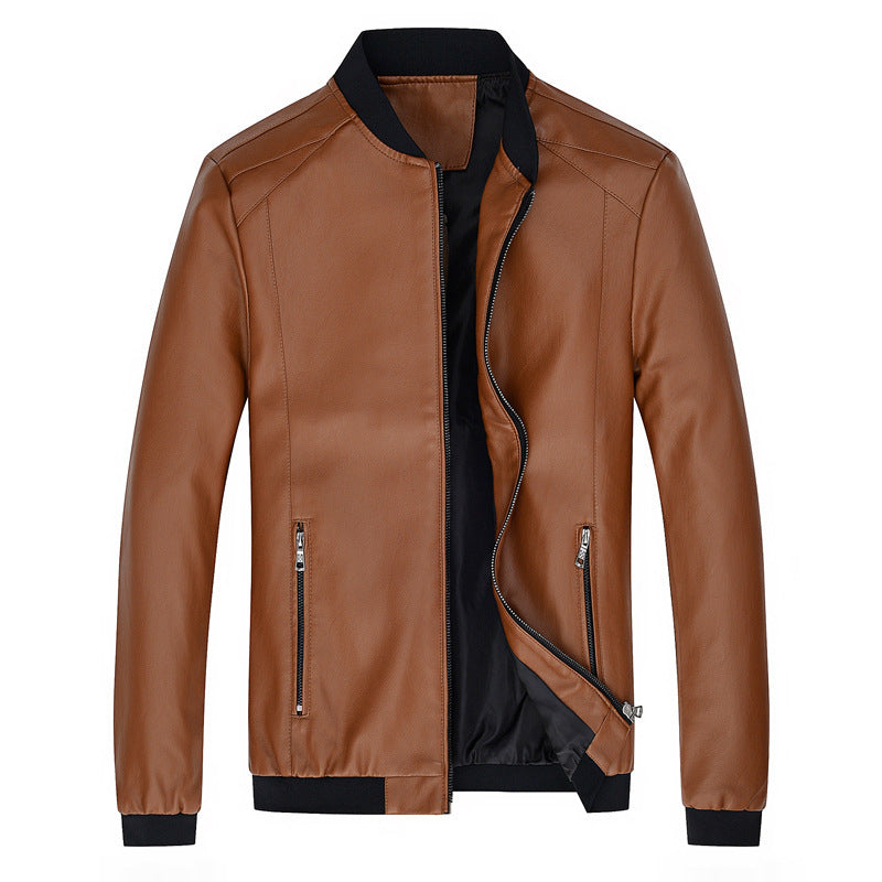 Faux Leather Bomber Jacket | Slim Fit | Timeless Style