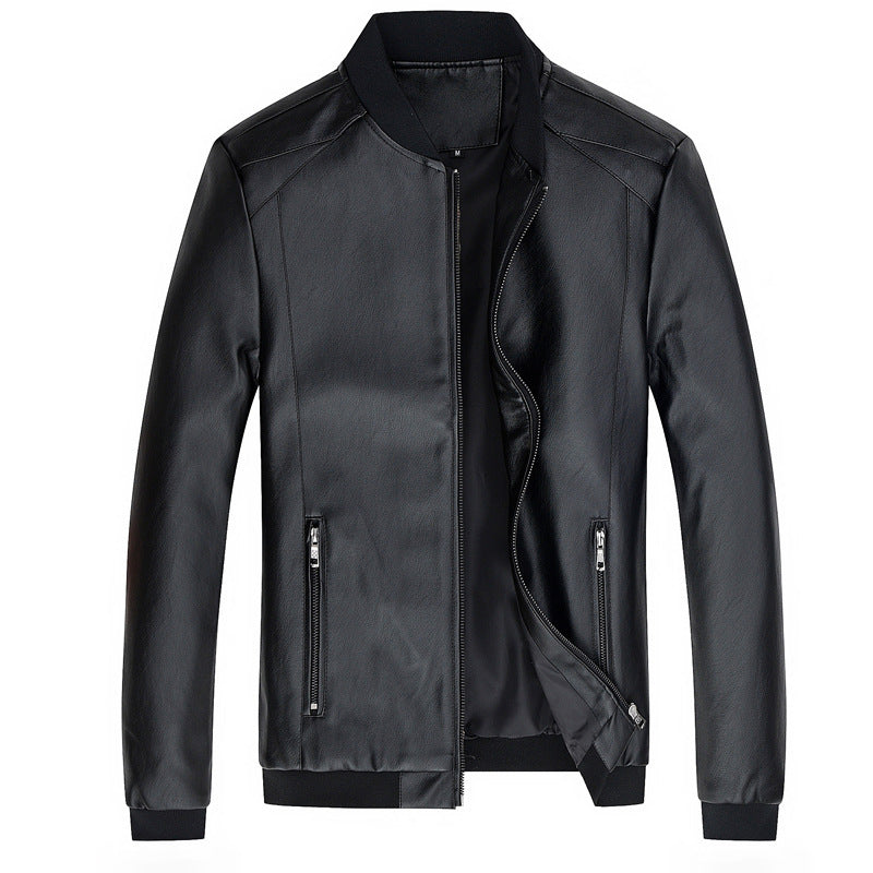 Faux Leather Bomber Jacket | Slim Fit | Timeless Style