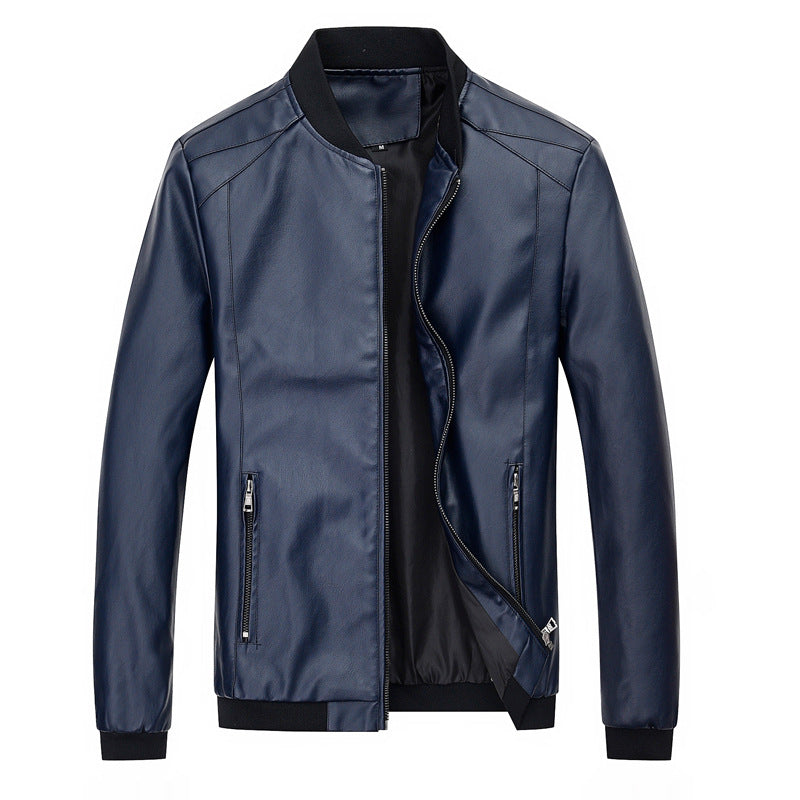 Faux Leather Bomber Jacket | Slim Fit | Timeless Style