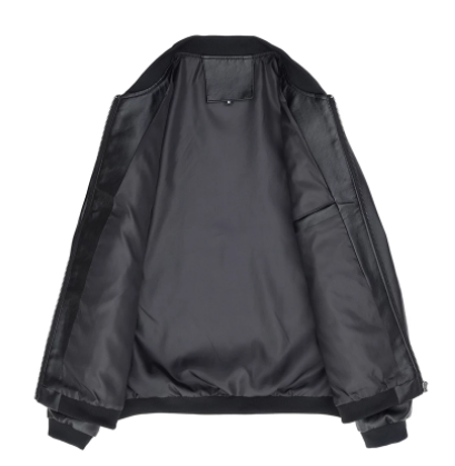 Faux Leather Bomber Jacket | Slim Fit | Timeless Style