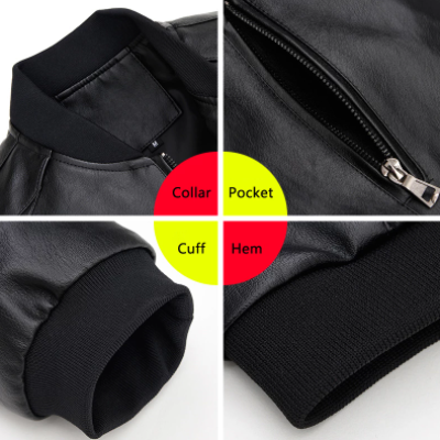 Faux Leather Bomber Jacket | Slim Fit | Timeless Style
