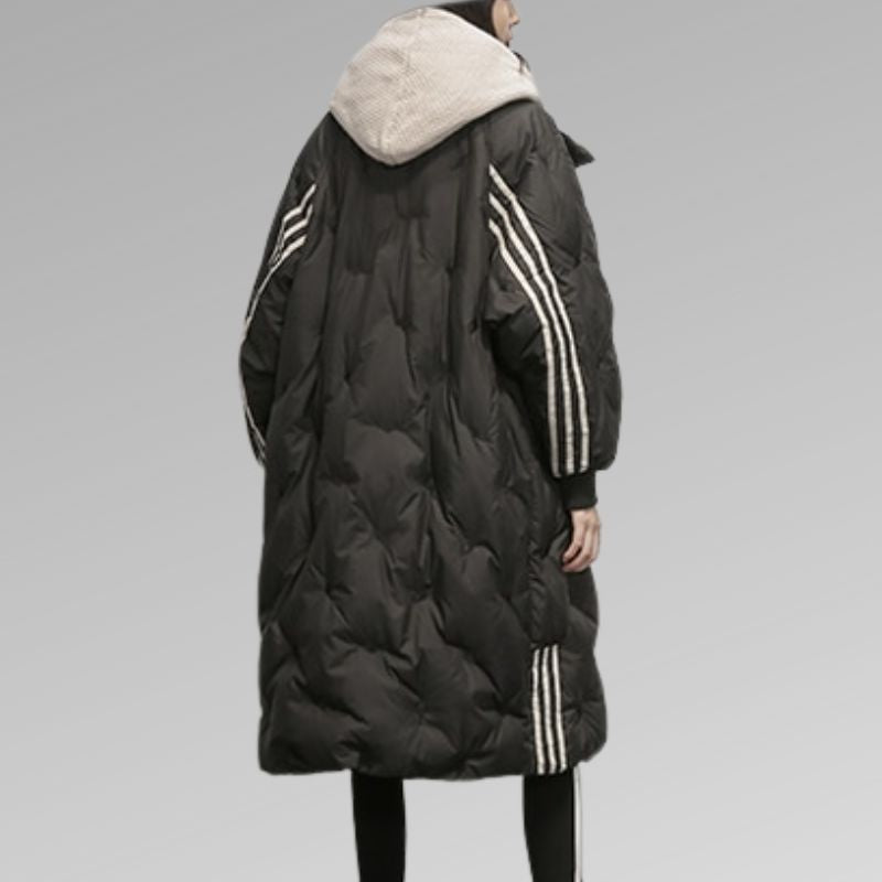 Oversized Long Quilted Puffer Coat | Hooded Design | Warm and Stylish