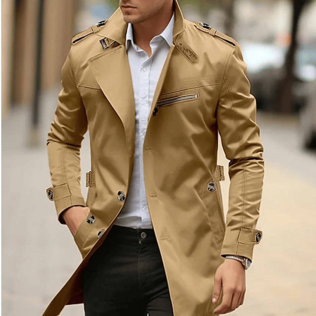 Slim-Fit Trench Coat | Tailored Design | Classic and Functional