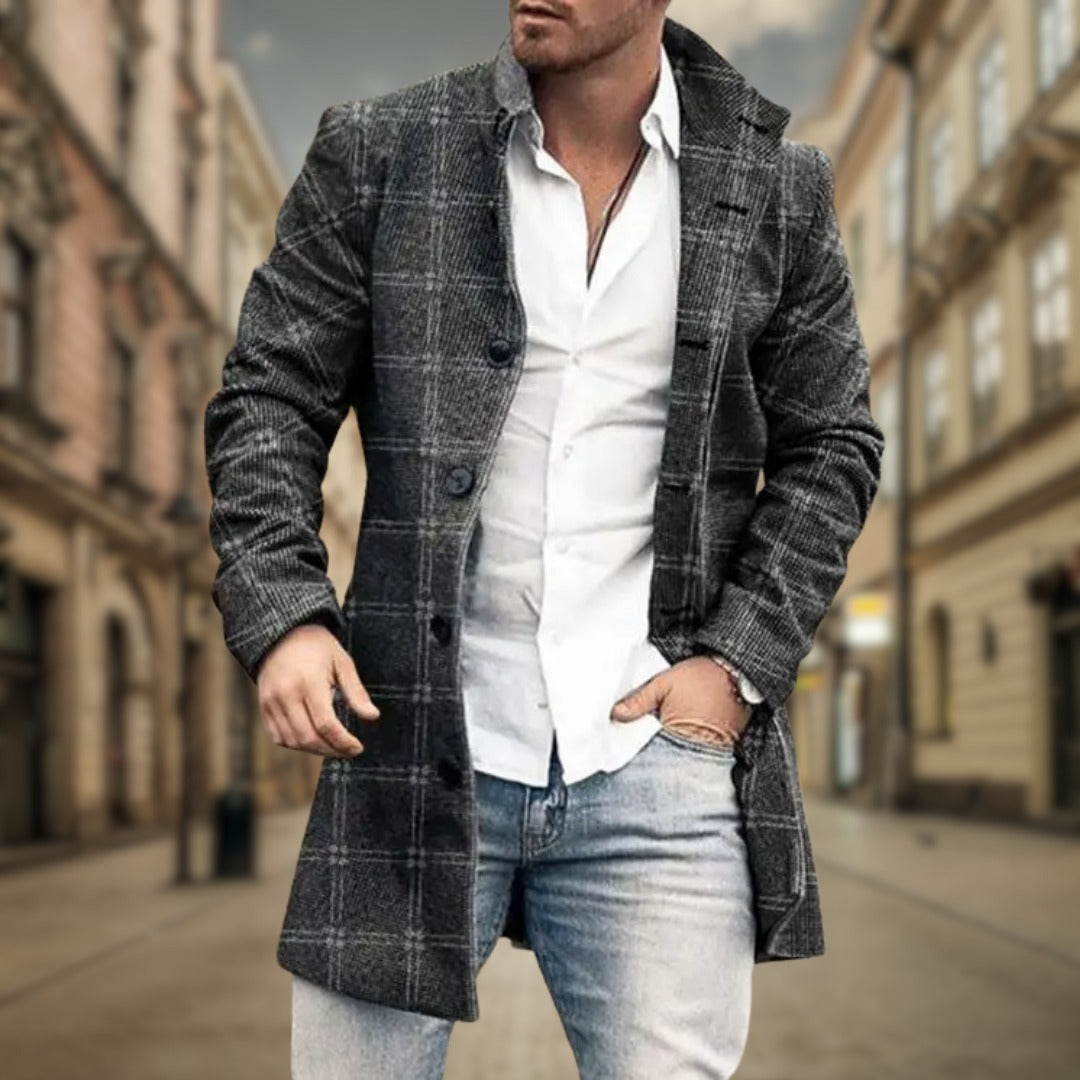 Longline Wool-Blend Coat | Tailored Fit | Timeless Elegance