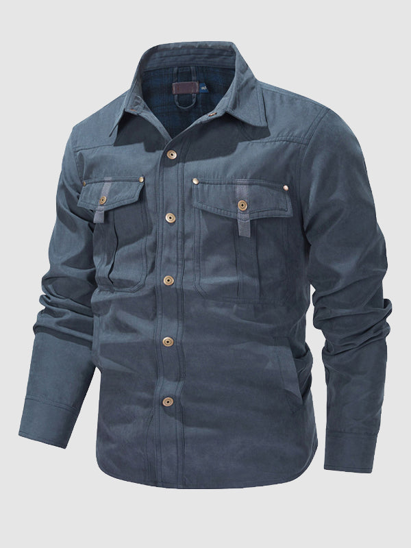 Fleece-Lined Shirt Jacket | Durable & Warm | Outdoor & Casual Wear