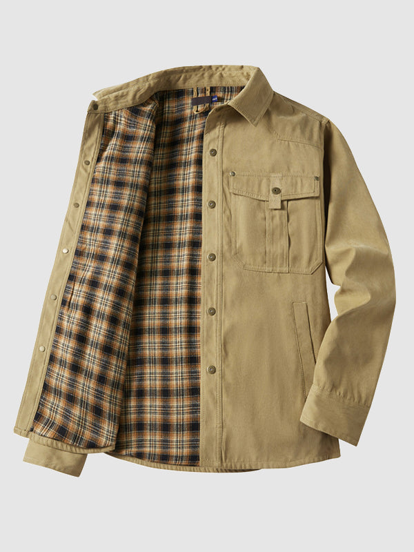 Fleece-Lined Shirt Jacket | Durable & Warm | Outdoor & Casual Wear