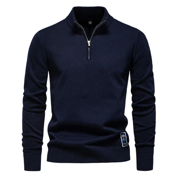 Half-Zip Knit Sweater | Cotton Blend | Warm and Stylish