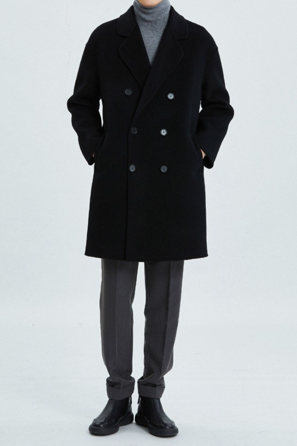 Double-Breasted Overcoat | Wool Blend | Timeless Elegance