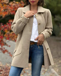 Classic Button-Up Coat | Polyester | Elegant and Versatile