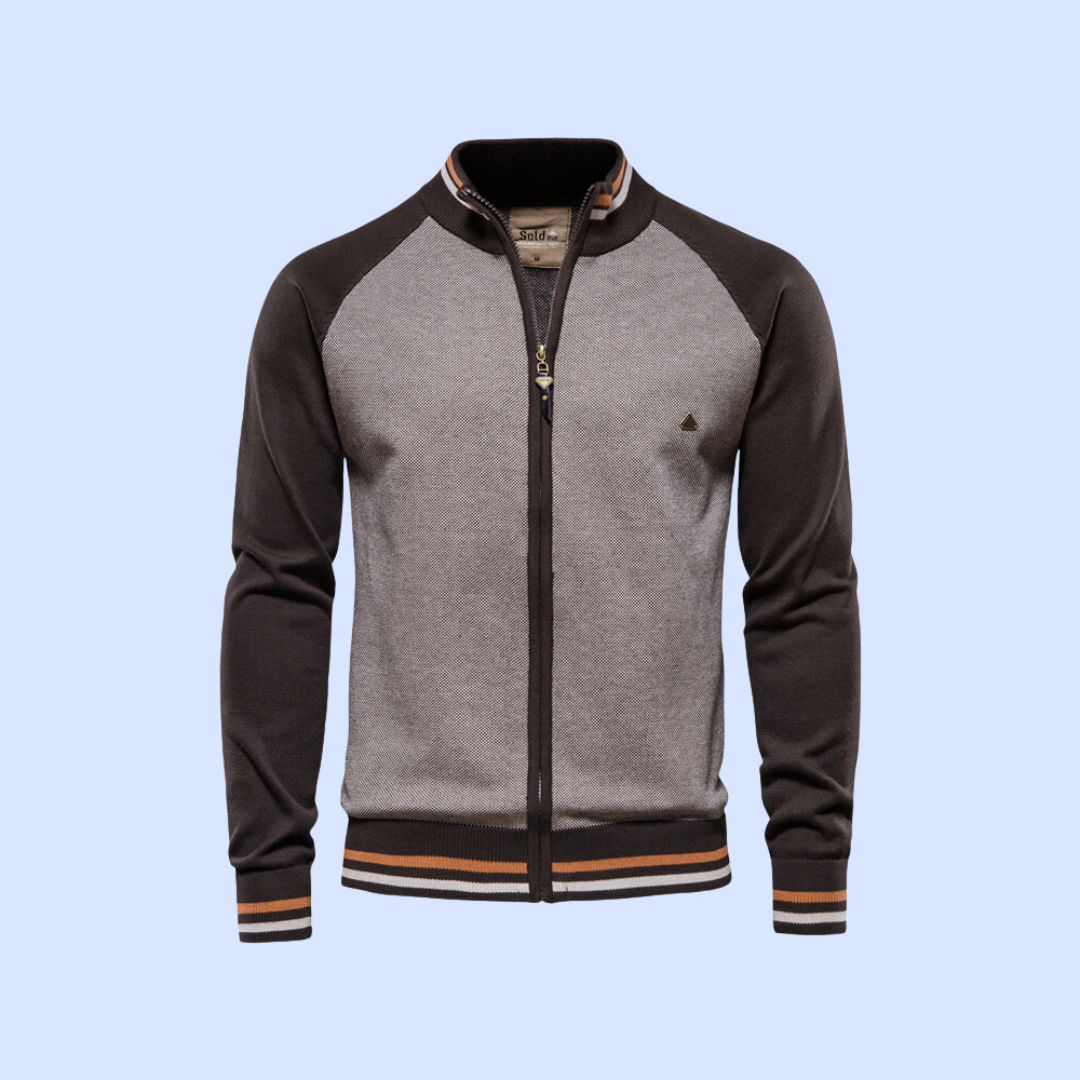 Color-Block Zip-Up Cardigan | Sporty Style | Modern Comfort