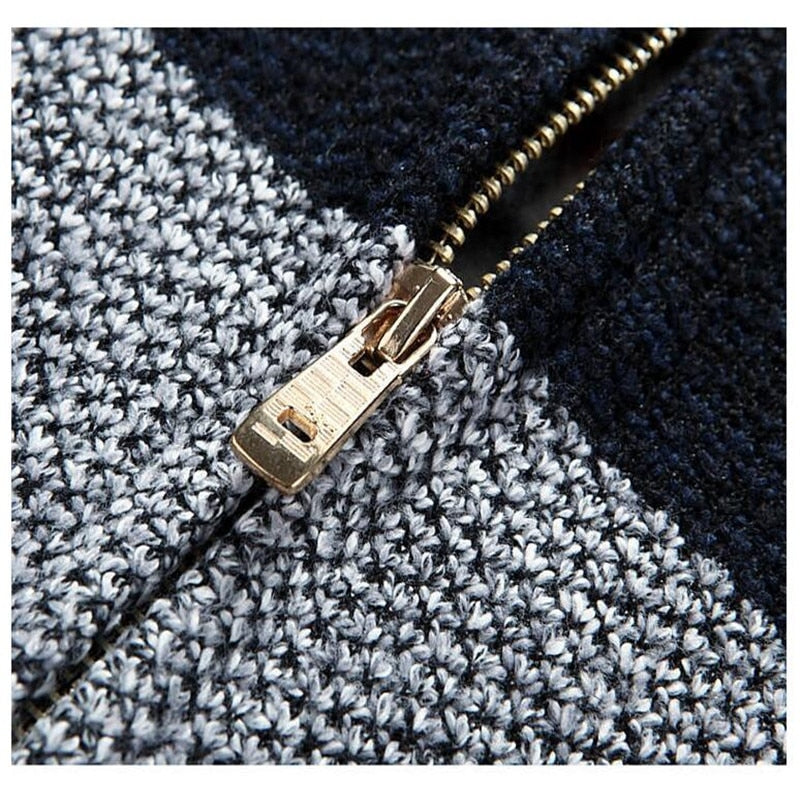 Color-Block Knit Cardigan | Plaid Lined | Modern Style