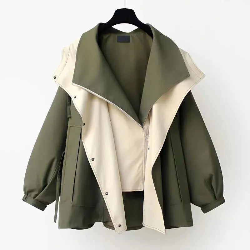 Two-Tone A-Line Jacket | Adjustable Fit | Lightweight & Stylish