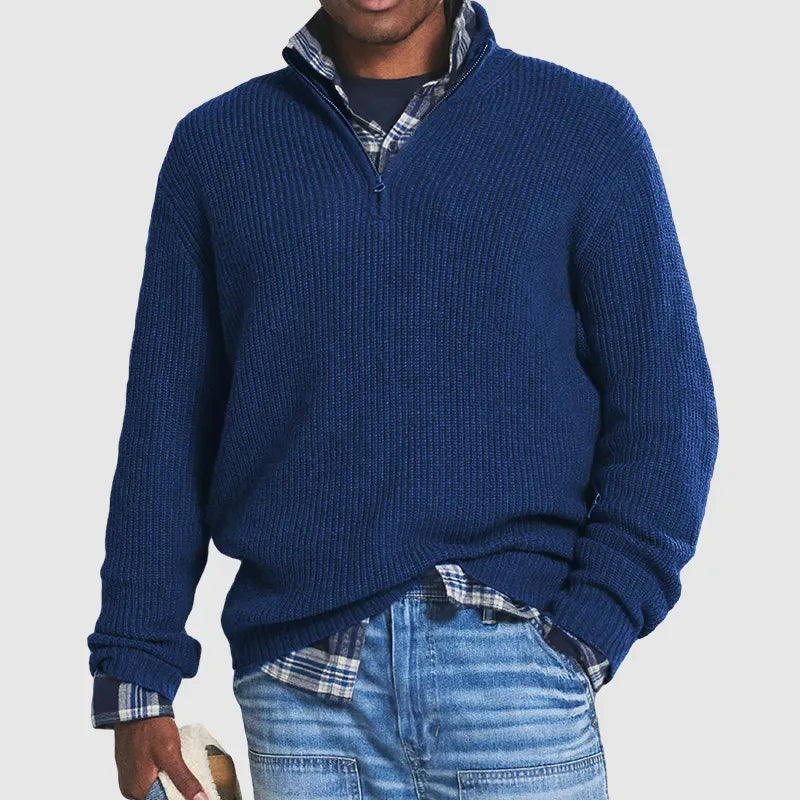 Classic Half-Zip Pullover | Cotton Blend | Casual and Versatile