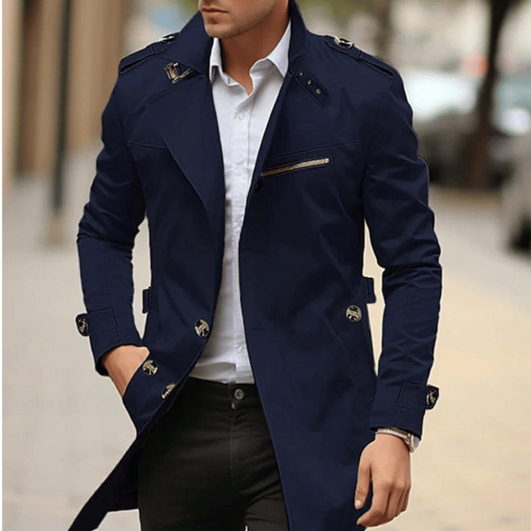 Slim-Fit Trench Coat | Tailored Design | Classic and Functional