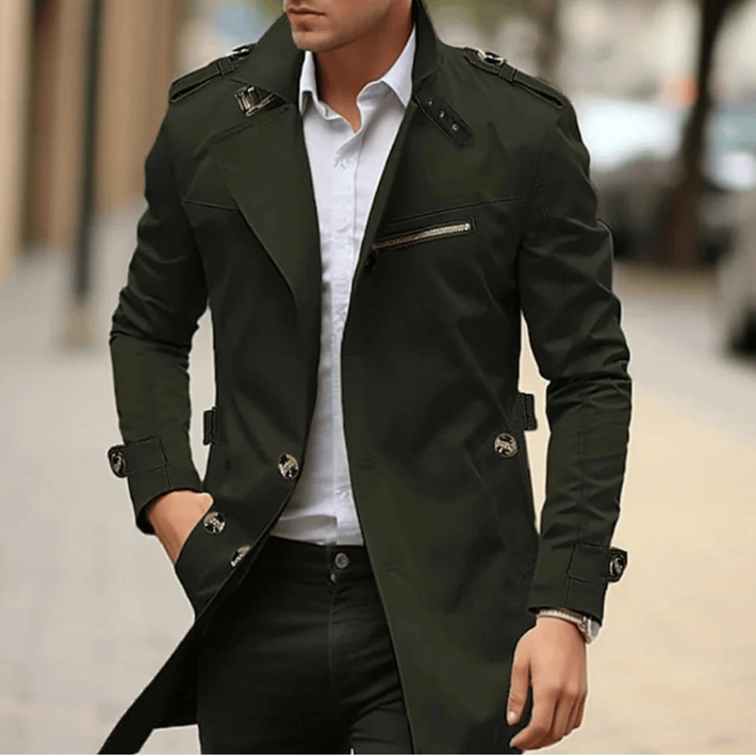 Slim-Fit Trench Coat | Tailored Design | Classic and Functional