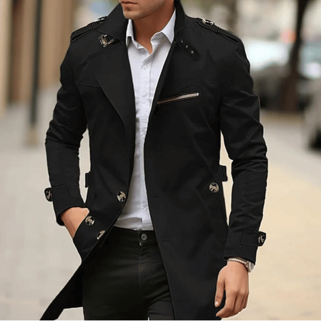 Slim-Fit Trench Coat | Tailored Design | Classic and Functional