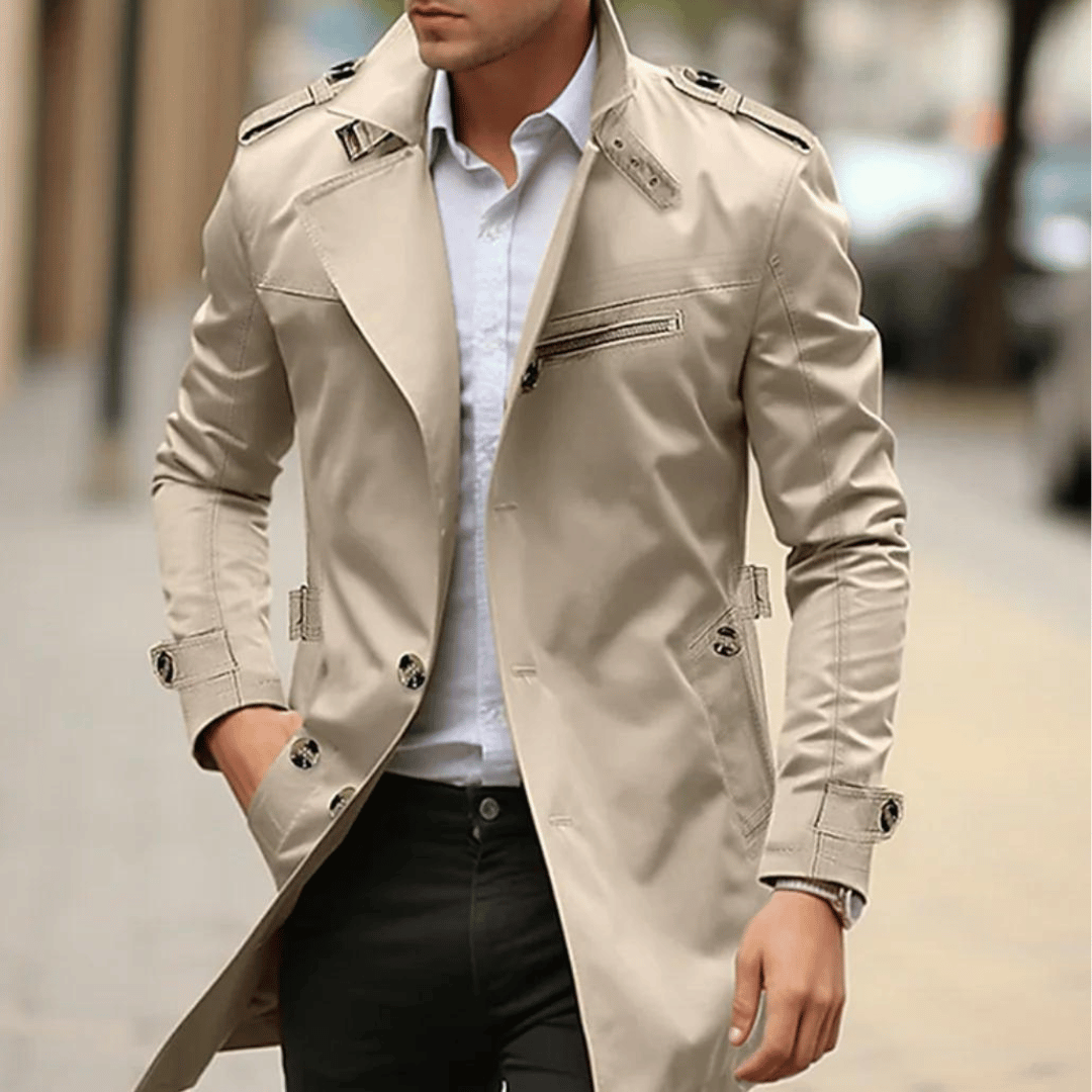 Slim-Fit Trench Coat | Tailored Design | Classic and Functional