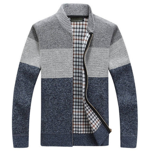 Color-Block Knit Cardigan | Plaid Lined | Modern Style