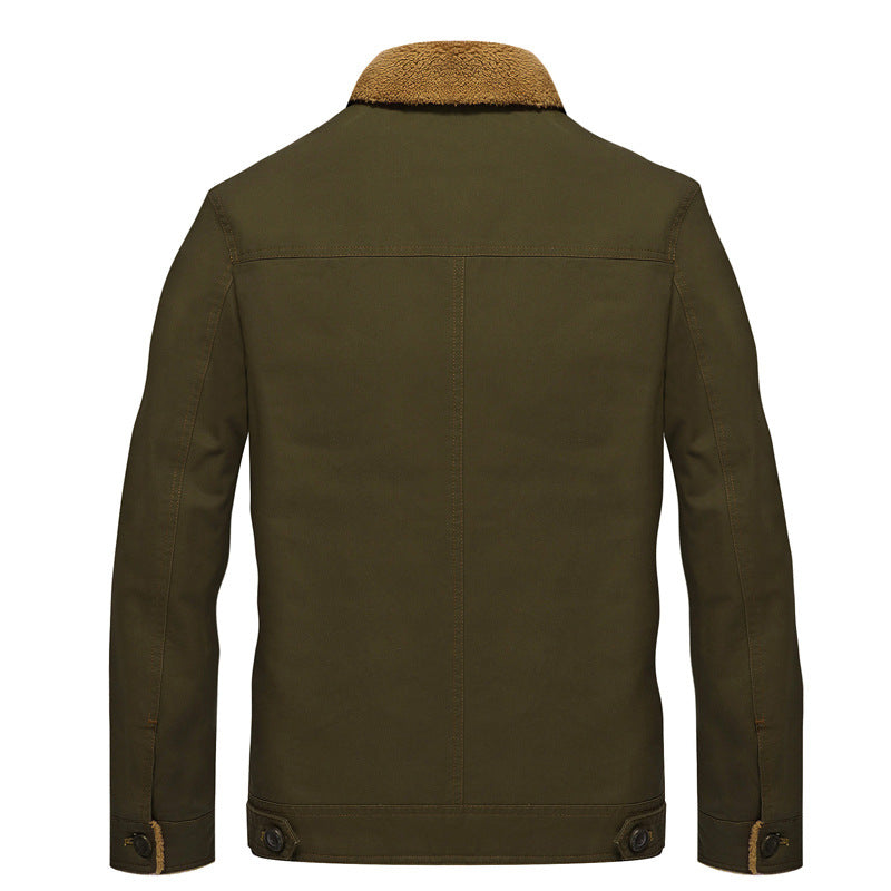 Sherpa-Lined Military Jacket | Cotton Blend | Durable Winter Style