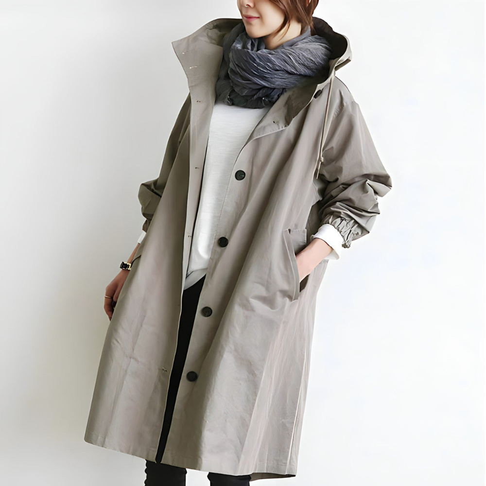 Oversized Hooded Trench Coat | Lightweight and Relaxed Fit | Stylish and Practical