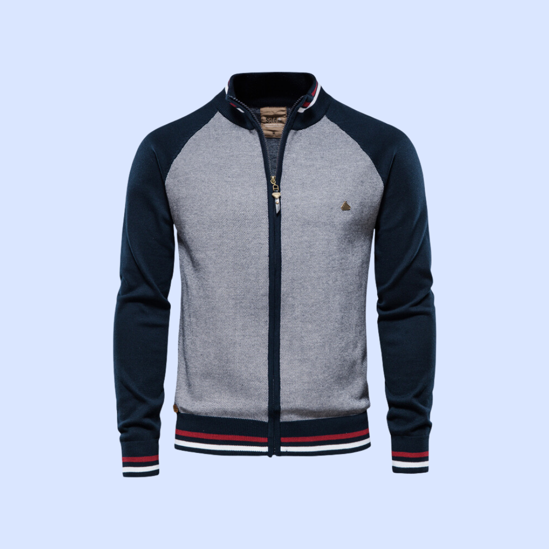 Color-Block Zip-Up Cardigan | Sporty Style | Modern Comfort
