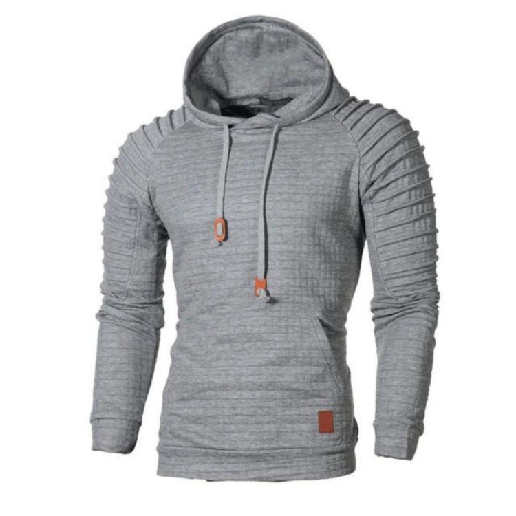 Textured Pullover Hoodie | Ribbed Sleeves | Stylish and Comfortable