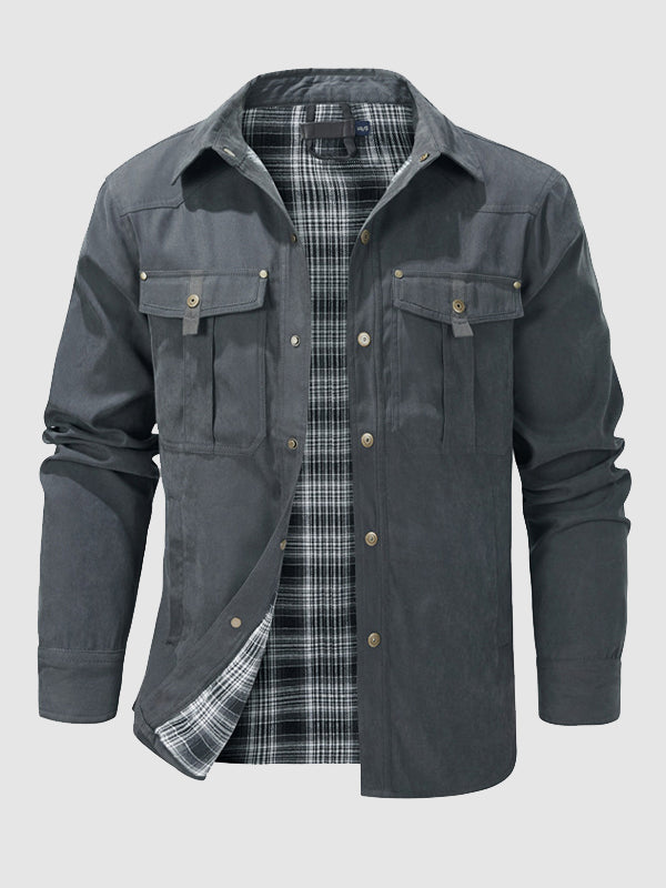 Fleece-Lined Shirt Jacket | Durable & Warm | Outdoor & Casual Wear