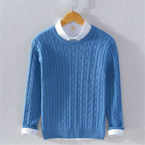 Cable-Knit Sweater | Mock Collar | Classic and Stylish