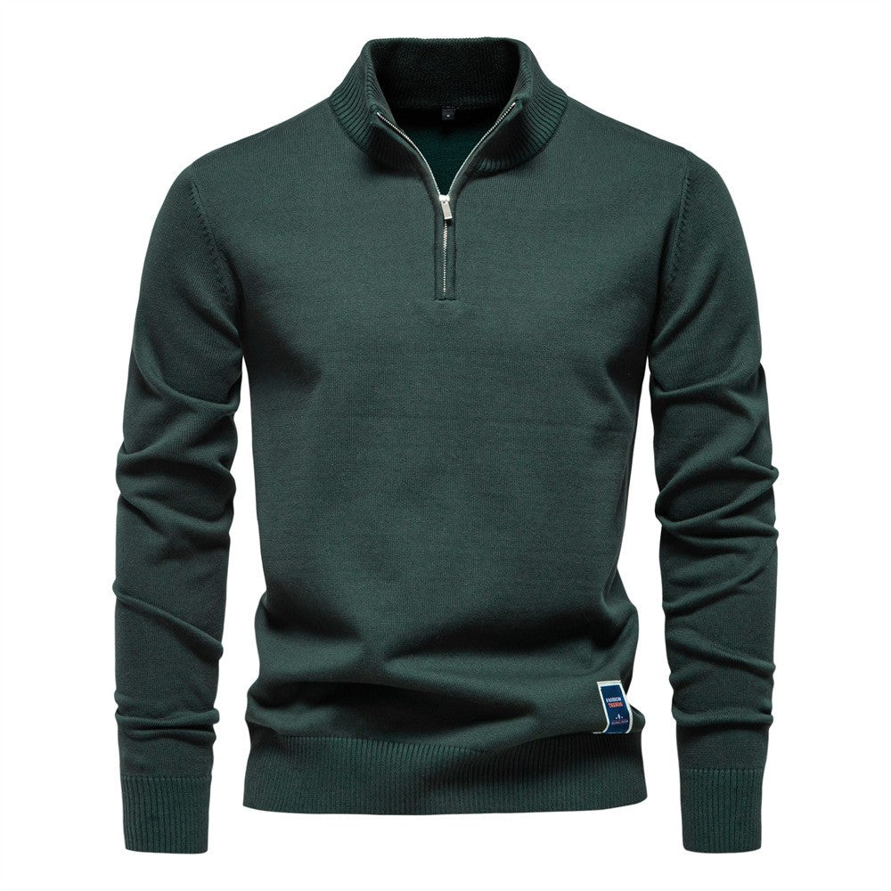 Half-Zip Knit Sweater | Cotton Blend | Warm and Stylish