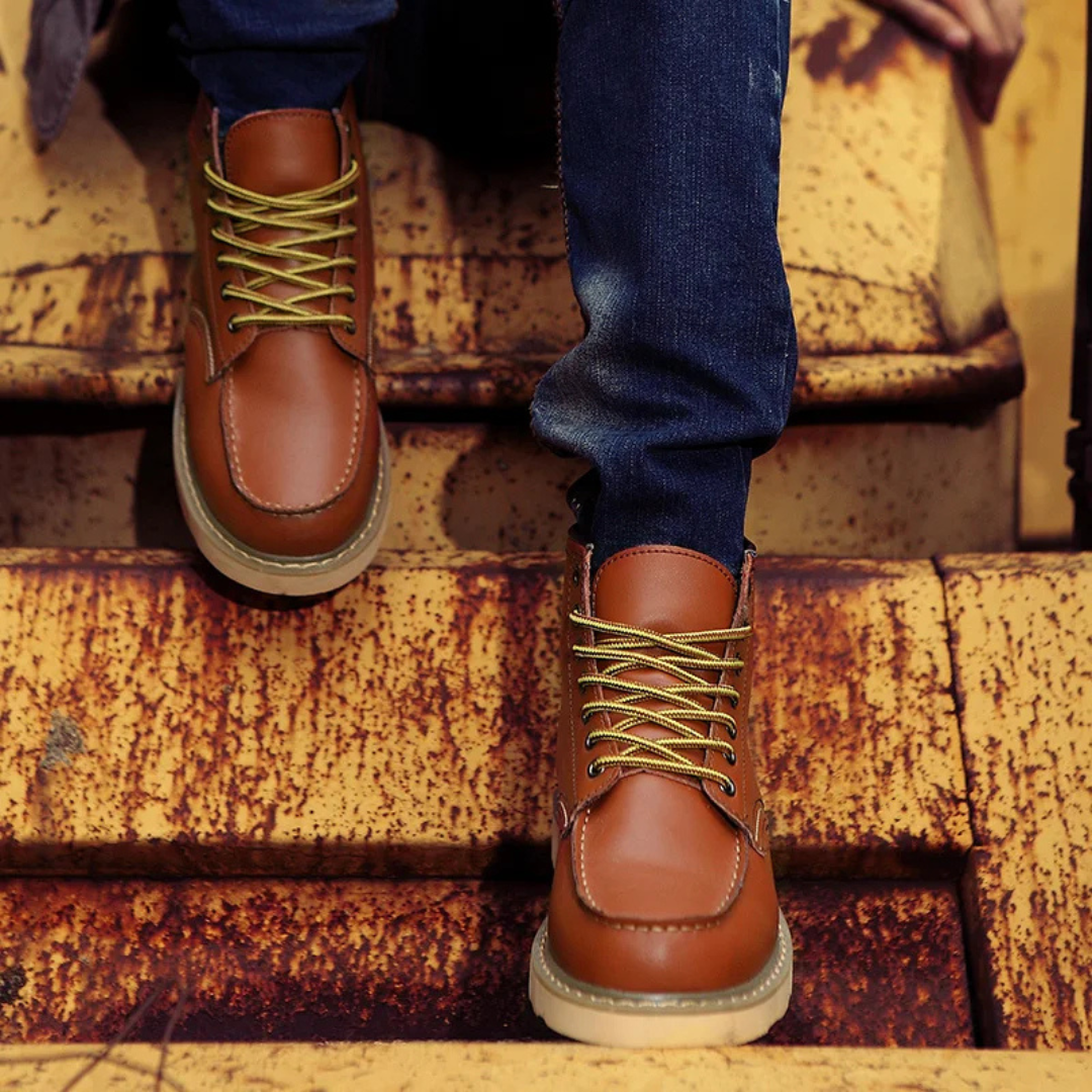 Lace-Up Leather Boots | Durable Design | Rugged and Stylish