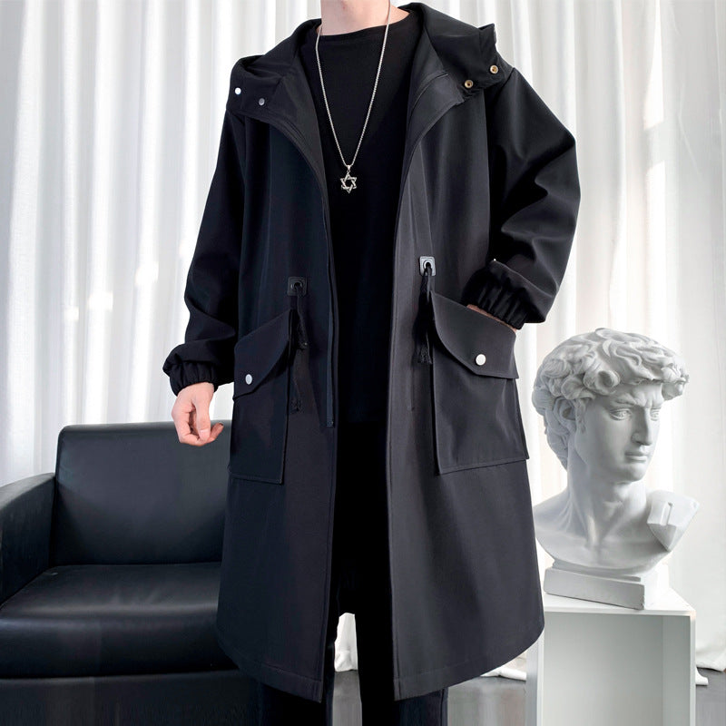 Hooded Longline Trench Coat | Water-Resistant | Minimalist Design