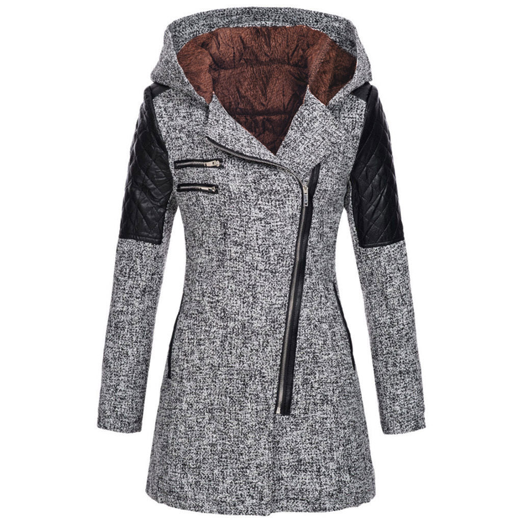 Asymmetric Long Coat | Hooded Design | Warm and Stylish