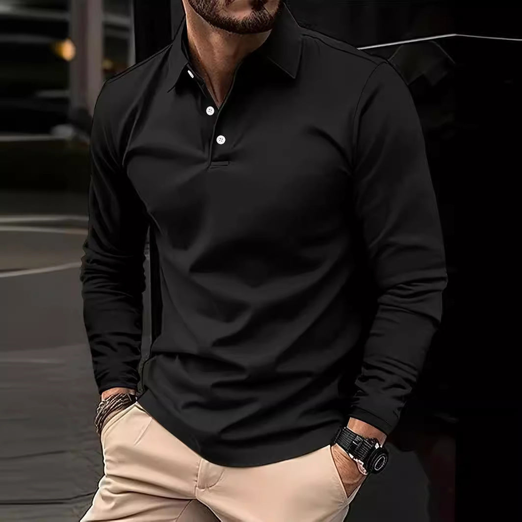 Long-Sleeve Polo Shirt | Slim Fit | Smart-Casual Style