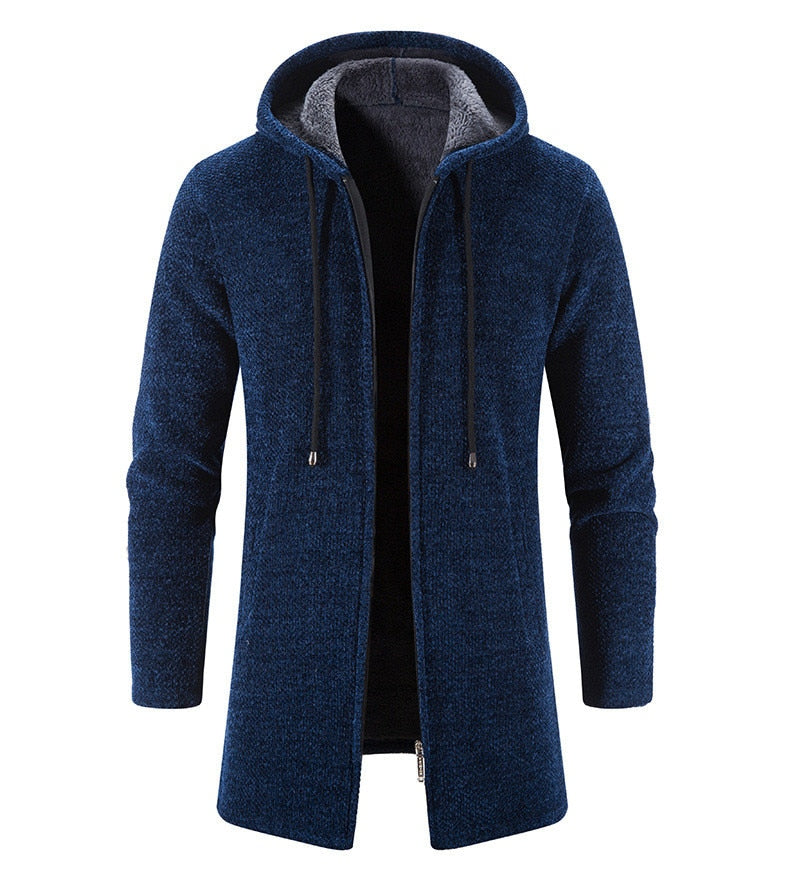 Long Hooded Jacket | Cotton-Polyester Blend | Winter Warmth