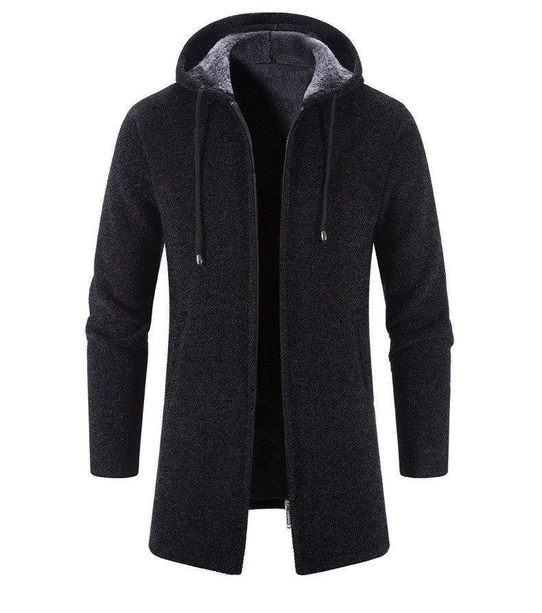 Long Hooded Jacket | Cotton-Polyester Blend | Winter Warmth