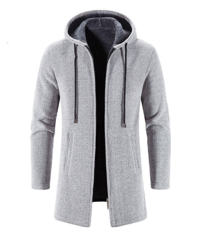 Long Hooded Jacket | Cotton-Polyester Blend | Winter Warmth