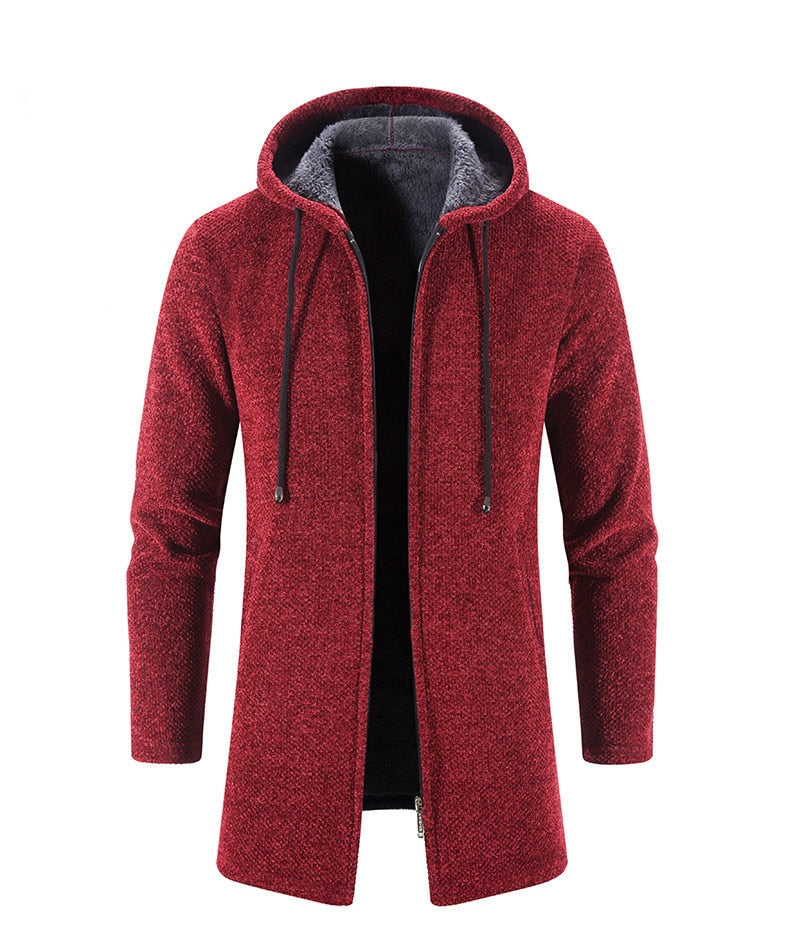 Long Hooded Jacket | Cotton-Polyester Blend | Winter Warmth