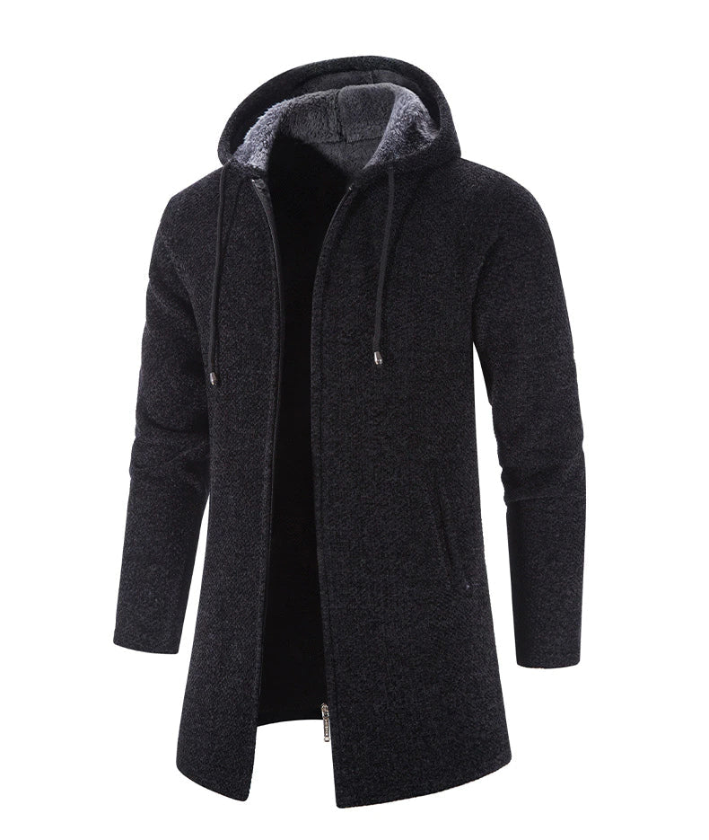 Long Hooded Jacket | Cotton-Polyester Blend | Winter Warmth